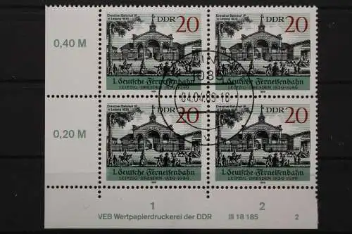 DDR, MiNr. 3239, Viererblock. Ecke links unten, DV 2, EST - 653285