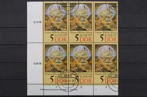 DDR, MiNr. 3269, Sechserblock, Ecke links unten, DV 4, EST - 653281