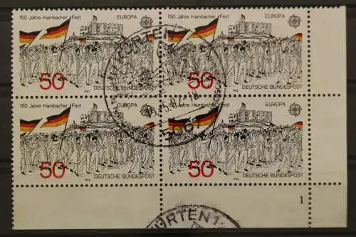 Deutschland, MiNr. 1130, 4er Block, Ecke rechts unten, FN 1, gestempelt - 654385