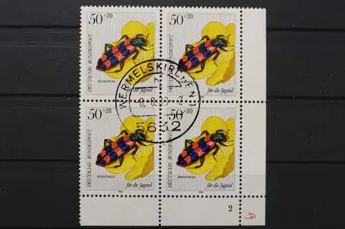 Deutschland, MiNr. 1202, Viererblock, Ecke re. unten, FN 2, gestempelt - 655469