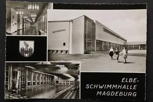 Magdeburg, Elbe-Schwimmhalle, 3 Bilder, Wappen - 421231