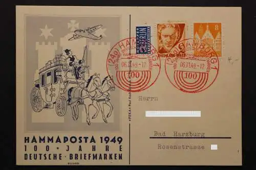 Hamburg, Hammaposta 1949, dekorative Karte mit Postkutsche - 511689