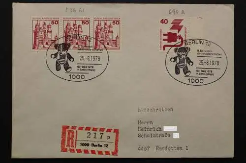 Berlin, MiNr. 407 re. Rand mit DZ 7 + 536 auf Brief - 511722