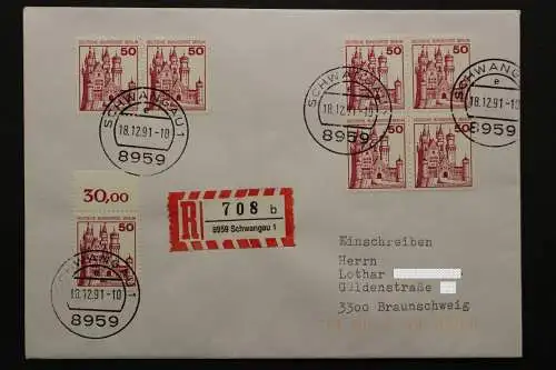 Berlin, MiNr. 536 A, waag. Paar + Viererblock + Einzelmarke auf R-Brief - 511807