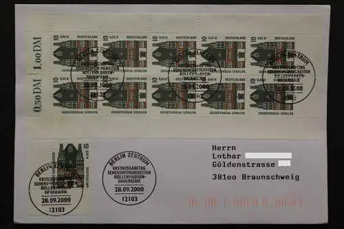 Deutschland (BRD), MiNr. 2139, Zehnerbogen auf Brief, ESST - 511822