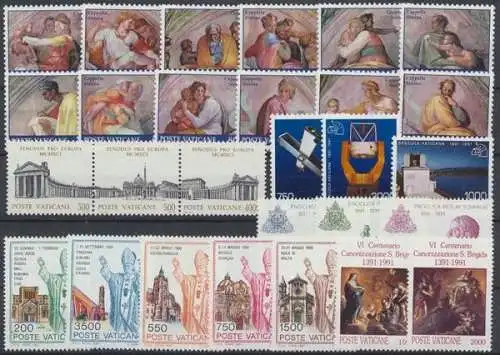 Vatikan, MiNr. 1023-1050, Jahrgang 1991, postfrisch - 694696