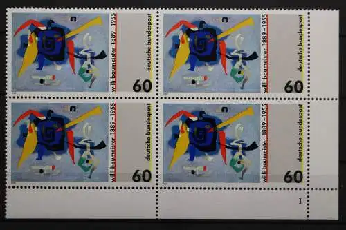 Deutschland, MiNr. 1403, 4er Block, Ecke re. u. FN 1, postfrisch - 656834