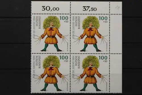 Deutschland, MiNr. 1728, Viererblock Ecke rechts oben, postfrisch - 656253