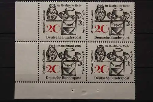 Deutschland, MiNr. 462, Viererblock, Ecke links unten, postfrisch - 656298