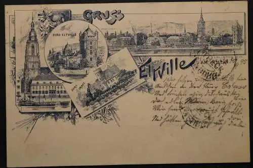 Eltville, am Rhein, Kirche, Teilansicht, Burg Eltville und Burg Crass, - 421362