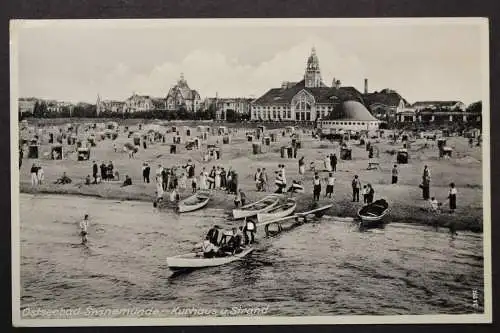 Swinemünde, Ostseebad, Kurhaus und Strand, Ruderboote - 421406