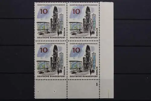 Berlin, MiNr. 254, Viererblock, Ecke re. unten, FN 1, postfrisch - 657699