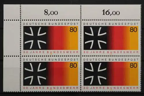 Deutschland, MiNr. 1266, Viererblock, Ecke li. oben, postfrisch - 656757