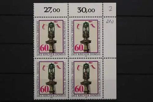 Deutschland, MiNr. 1064, Viererblock, Ecke re. oben, postfrisch - 656822