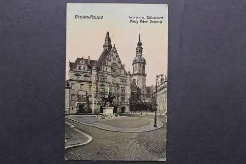 Dresden, Altstadt, Georgentor, Schlossturm, König Albert Denkmal - 422447