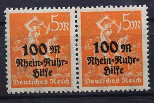 Deutsches Reich, MiNr. 258 PLF VIII, Paar, postfrisch, geprüft Infla - 658617