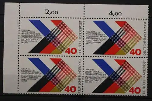 Deutschland, MiNr. 753 Viererblock, Ecke links oben, postfrisch - 659581