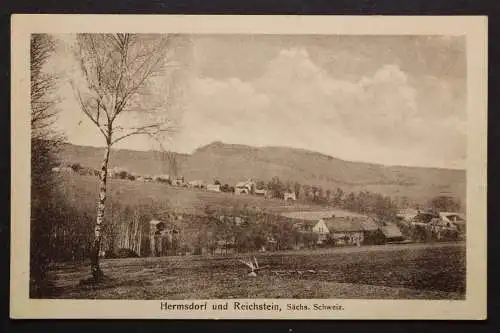 Hermsdorf, Sächsische Schweiz, Ortsansicht und Reichstein - 422462