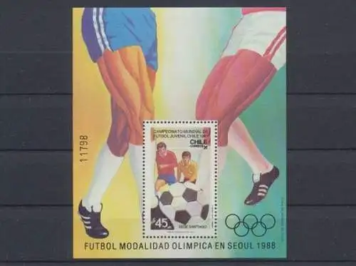 Chile, Fußball, MiNr. Block 5, postfrisch - 694861