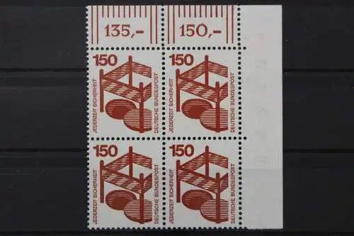 Deutschland, MiNr. 703 A, Viererblock, Ecke re. oben, postfrisch - 660907