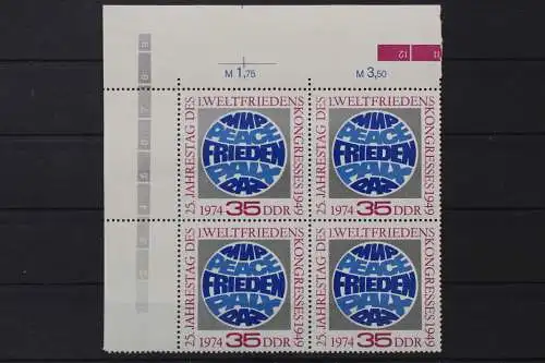 DDR, MiNr. 1946, Viererblock, Ecke links oben, postfrisch - 661087