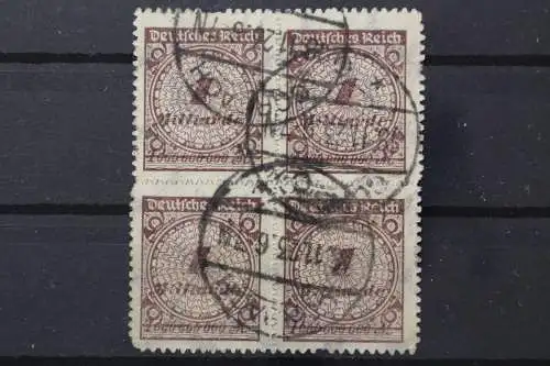 Deutsches Reich, MiNr. 325 B HT, Viererblock, gestempelt, geprüft Infla - 660477