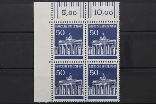 Deutschland, MiNr. 509 v, Viererblock, Ecke li. oben, postfrisch - 660733