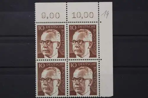 Deutschland, MiNr. 636, Viererblock, Ecke rechts oben, postfrisch - 660901