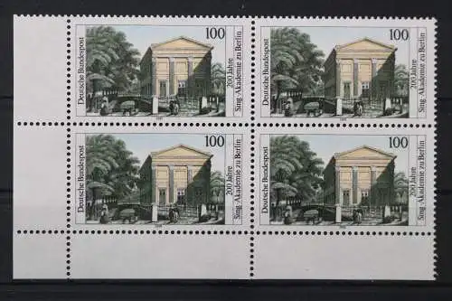 Deutschland, MiNr. 1520, Viererblock Ecke links unten, postfrisch - 662148