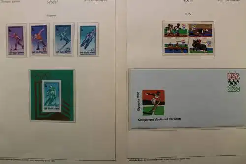 Olympische Spiele 1980, über 80 Vordruckblätter mit Briefmarken - 707282