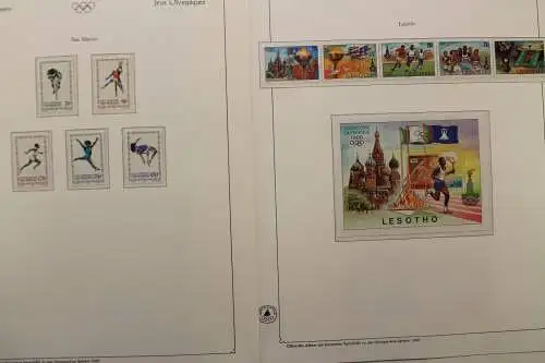 Olympische Spiele 1980, über 80 Vordruckblätter mit Briefmarken - 707282