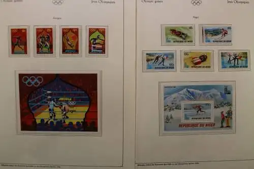 Olympische Spiele 1980, über 80 Vordruckblätter mit Briefmarken - 707282