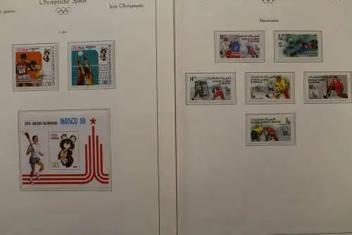 Olympische Spiele 1980, über 80 Vordruckblätter mit Briefmarken - 707282