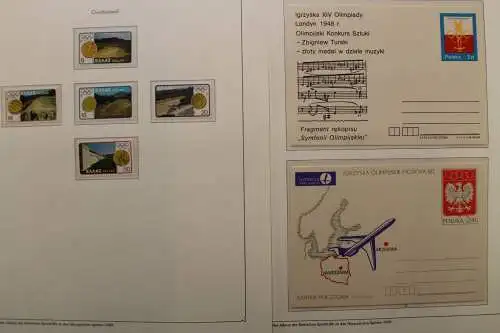 Olympische Spiele 1980, über 80 Vordruckblätter mit Briefmarken - 707282