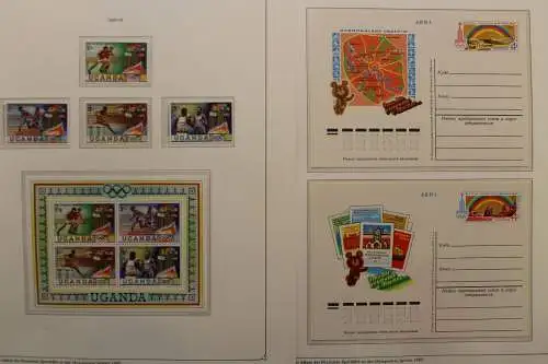 Olympische Spiele 1980, über 80 Vordruckblätter mit Briefmarken - 707282