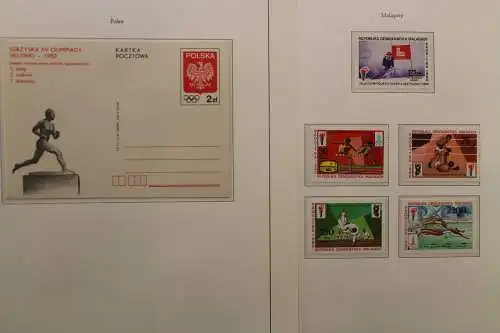 Olympische Spiele 1980, über 80 Vordruckblätter mit Briefmarken - 707282