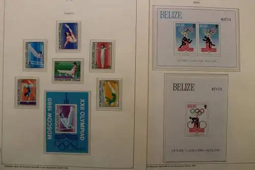 Olympische Spiele 1980, über 80 Vordruckblätter mit Briefmarken - 707282