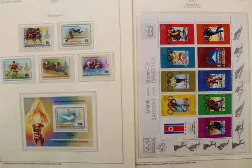 Olympische Spiele 1980, über 80 Vordruckblätter mit Briefmarken - 707282