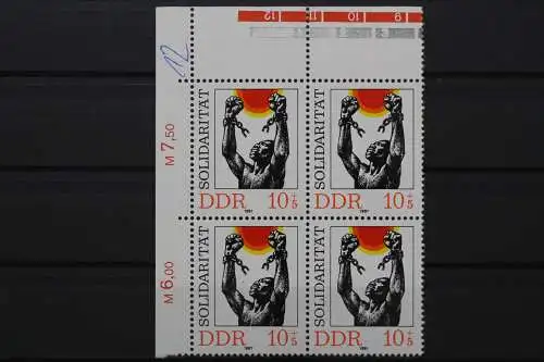 DDR, MiNr. 2648, Viererblock, Ecke links oben, postfrisch - 661340