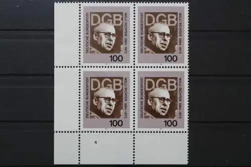 Deutschland, MiNr. 1753 Viererblock, Ecke li. u. FN 4, postfrisch - 662083