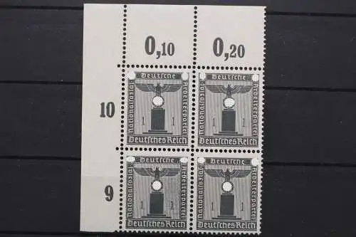 Deutsches Reich Dienst, MiNr. 155 Viererblock, Ecke li. oben, postfrisch - 662283