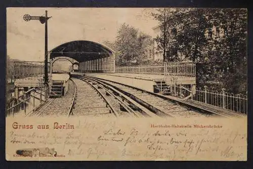 Berlin, Hochbahn-Haltestelle Möckernbrücke, Blick auf die Gleise - 422616