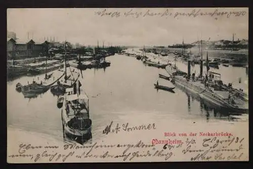 Mannheim, Block von der Neckarbrücke, Hafen - 422750