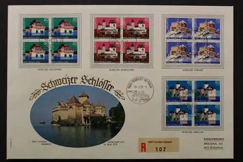 Schweiz, MiNr. 1130.1133 Viererblöcke, FDC - 205893M