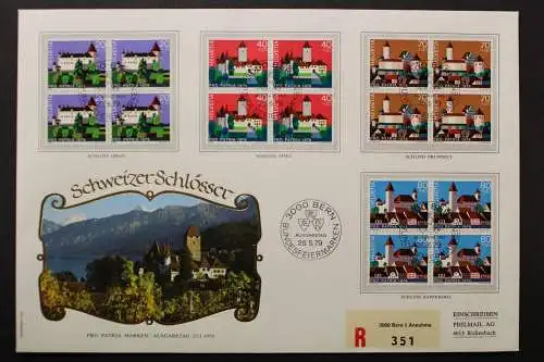 Schweiz, MiNr. 1156-1159 Viererblöcke, FDC - 205901M