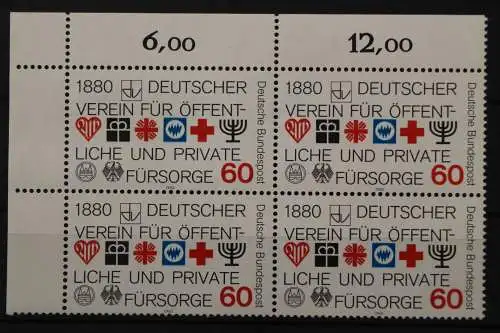 Deutschland, MiNr. 1044 Viererblock Ecke links oben, postfrisch - 204771