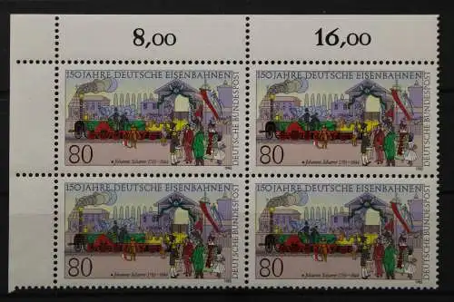 Deutschland, MiNr. 1264 Viererblock Ecke links oben, postfrisch - 204716