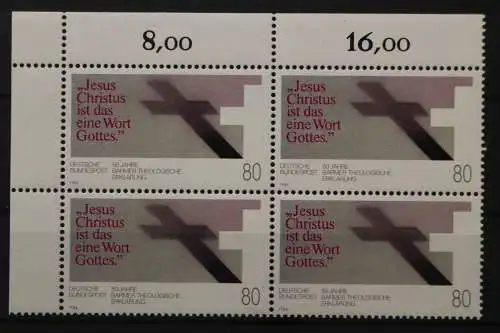 Deutschland, MiNr. 1214 Viererblock Ecke links oben, postfrisch - 204731