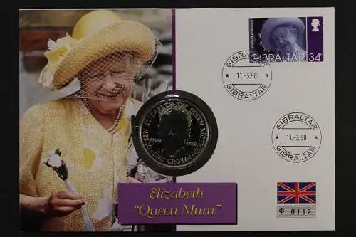 Gibraltar, Queen Mum, 1998, Numisbrief - 207393