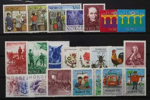 Norwegen, MiNr. 896-917 Jahrgang 1984, postfrisch - 205518